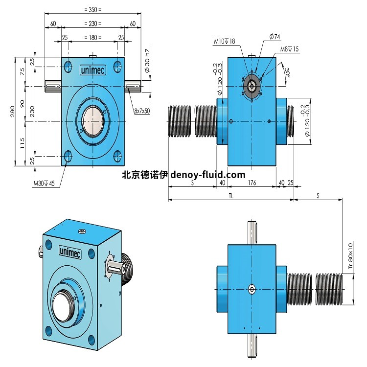 unimec 8010梯形螺旋千斤頂