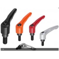 KIPP K0122外螺紋可調(diào)節(jié)手柄壓鑄鋅黑色氧化鋼螺紋插件