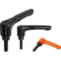 KIPP K0737外螺紋可調(diào)式扁平手柄銷釘黑色氧化鋼