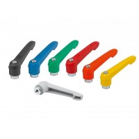 KIPP K1660內(nèi)螺紋插件藍色鈍化鋼可調(diào)節(jié)塑料手柄